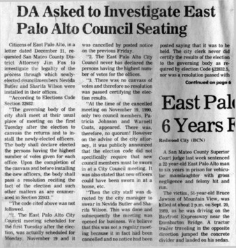 DA Asked to Investigate East Palo Alto Council Seating - East Palo Alto Post