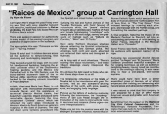 "Raices de Mexico" Group at Carrington Hall - Redwood City Almanac