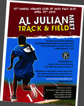Flyer for the 12th Annual Kiwanis Club of EPA Al Julian Track & Field Meet