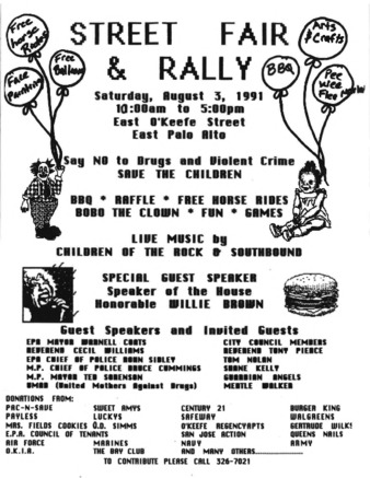 Flyer for a Street Fair & Rally Against Drugs and Violent Crime