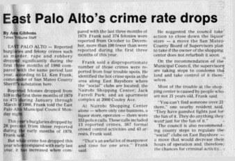 East Palo Alto's Crime Rate Drops - Peninsula Times Tribune
