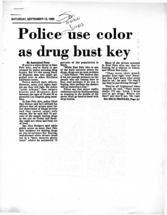 Police Use Color as Drug Bust Key - San Mateo Times