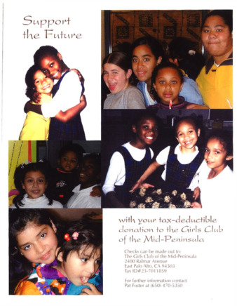 Girls Club of the Mid-Peninsula Donation Flyer