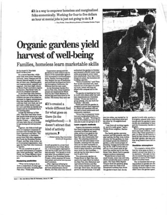 Organic Gardens Yield Harvest of Well-Being - San Jose Mercury News