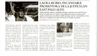 Laura Rubio, Incansable Promotoa de la Justicia en East Palo Alto - Península 360 Press