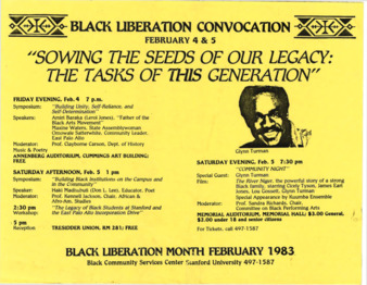 Flyer for the Black Liberation Convocation at Stanford University