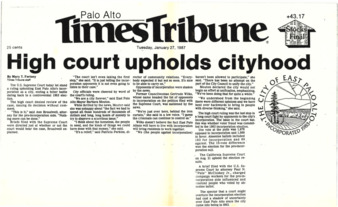 High Court Upholds Cityhood - Palo Alto Times Tribune