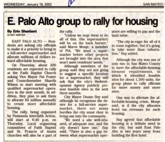 E. Palo Alto group to rally for housing - San Mateo County Times