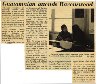 Guatamalan Attends Ravenswood - Habari Gani