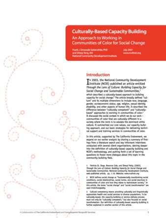 Culturally Based Capacity Building Article