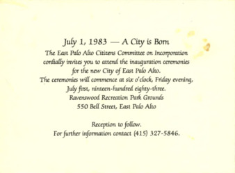 City of EPA Inauguration Ceremony Invitation