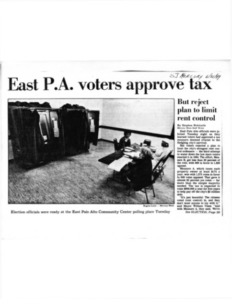 East P.A. Voters Approve Tax - San Jose Mercury News