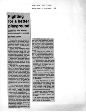 Fighting For a Better Playground - Peninsula Times Tribune