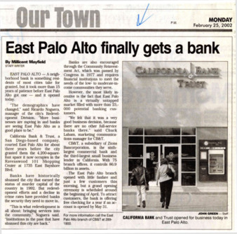 East Palo Alto finally gets a bank - San Mateo County Times