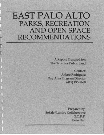 East Palo Alto Parks, Recreation and Open Space Recommendations
