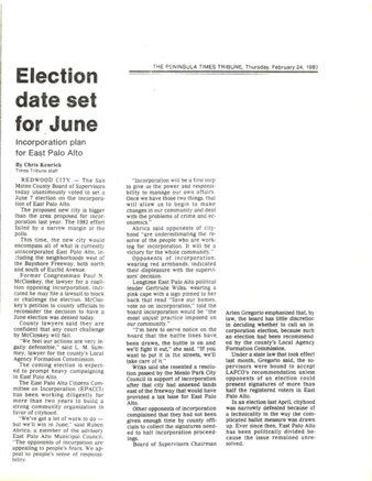 Election Date Set for June - Peninsula Times Tribune