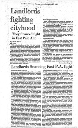 Landlords fighting cityhood - San Jose Mercury News