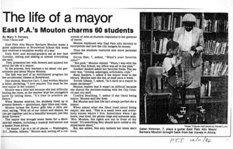 The Life of a Mayor: East P.A.'s Mouton Charms 60 Students - Peninsula Times Tribune