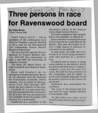 Three Persons in Race for Ravenswood Board - Times Tribune