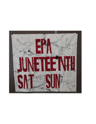 Painted Canvas Banner from Juneteenth 1998 Celebration