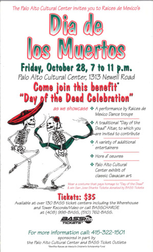 Flyer, Letter, and Program for the 1994 Raices de Mexico's Dia de los Muertos Celebration 