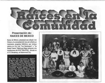 Presentación de Raices de Mexico - Raíces: Usted y la Cultura