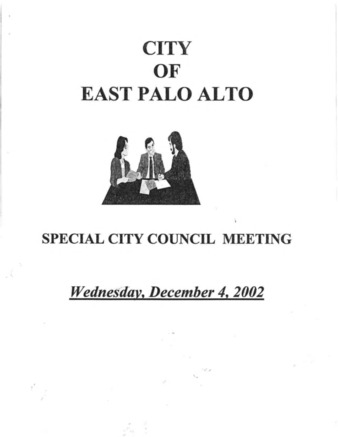 Special City Council Meeting Agenda - December 4, 2002