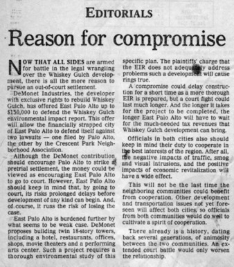 Reason for Compromise - Peninsula Times Tribune