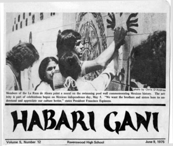 Habari Gani Frontpage Featuring La Raza de Ahora Mural