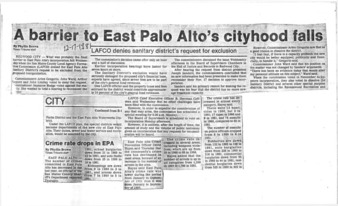 A Barrier to East Palo Alto's Cityhood Falls - Peninsula Times Tribune