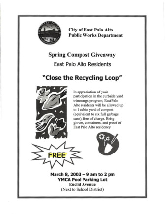 Flyer for EPA Public Works Spring Compost Giveaway