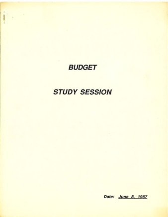 Budget Study Session - June 1987