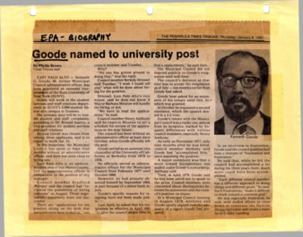 Goode Named to University Post - Peninsula Times Tribune