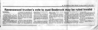 Ravenswood Trustee's Vote to Oust Seabrook May Be Ruled Invalid - Peninsula Times Tribune