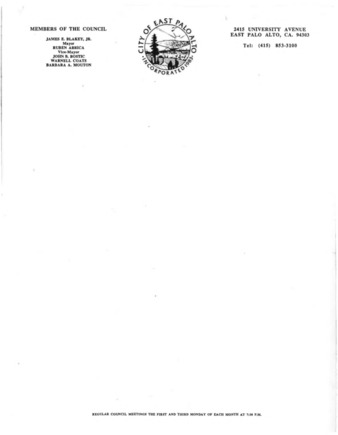 EPA City Council Letterhead - Mayor James Blakey