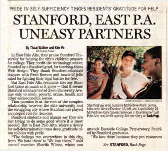 Stanford, East P.A. Uneasy Partners - San Jose Mercury News