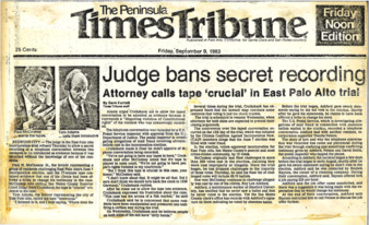 Judge bans secret recording - Peninsula Times Tribune