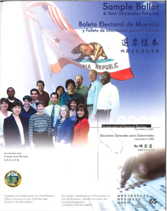 Sample Ballot for the November 2002 General Election