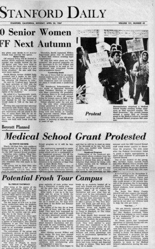 Medical School Grant Protested - The Stanford Daily