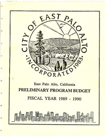 City of East Palo Alto Preliminary Program Budget, 1989-1990