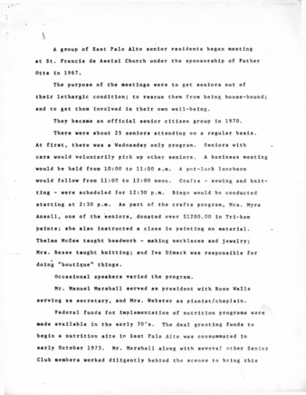 EPA Senior Center History and Facility Negotiations