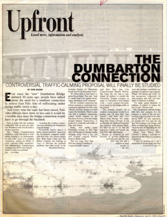 The Dumbarton Connection - Palo Alto Weekly