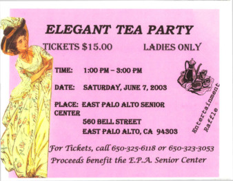 Flyer for the EPA Senior Center Elegant Tea Party