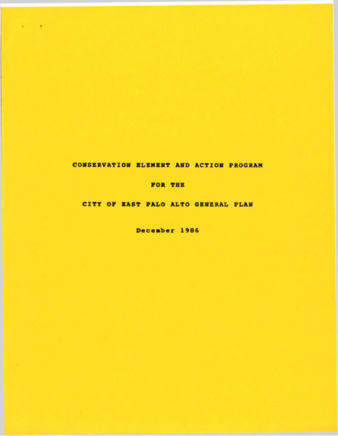 City of East Palo Alto 1986 General Plan - Conservation Element