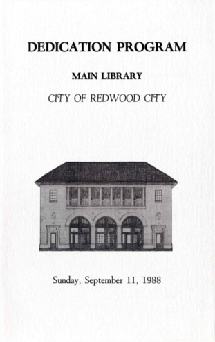 Dedication Program for the Redwood City Main Library