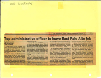 Top Administrative Officer to Leave East Palo Alto Job - Peninsula Times Tribune
