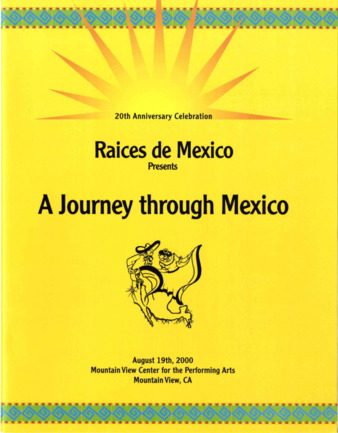 Program from Raices de Mexico 20th Anniversary Celebration - A Journey through Mexico