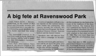 A Big Fete at Ravenswood Park - Peninsula Times Tribune