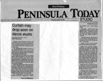 Curtain May Drop Soon on Dance Studio - Peninsula Times Tribune