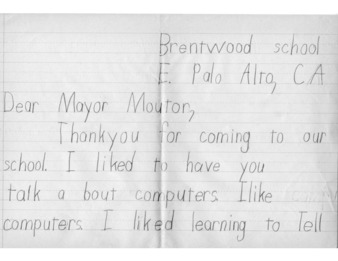 Elementary Student Letters to Mayor Mouton
